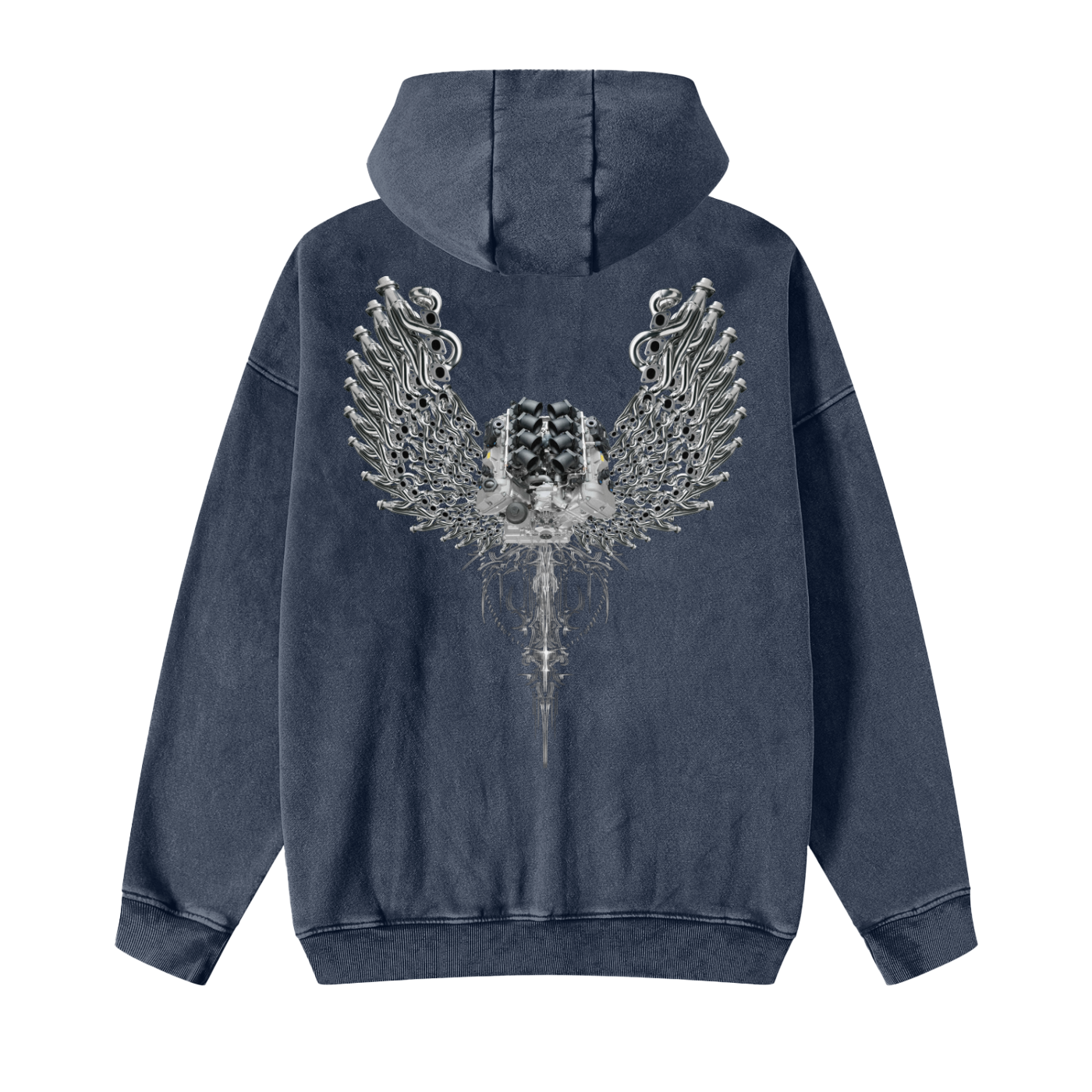 S65B40 SPIRITED Snow Washed Zip-Through Hoodie
