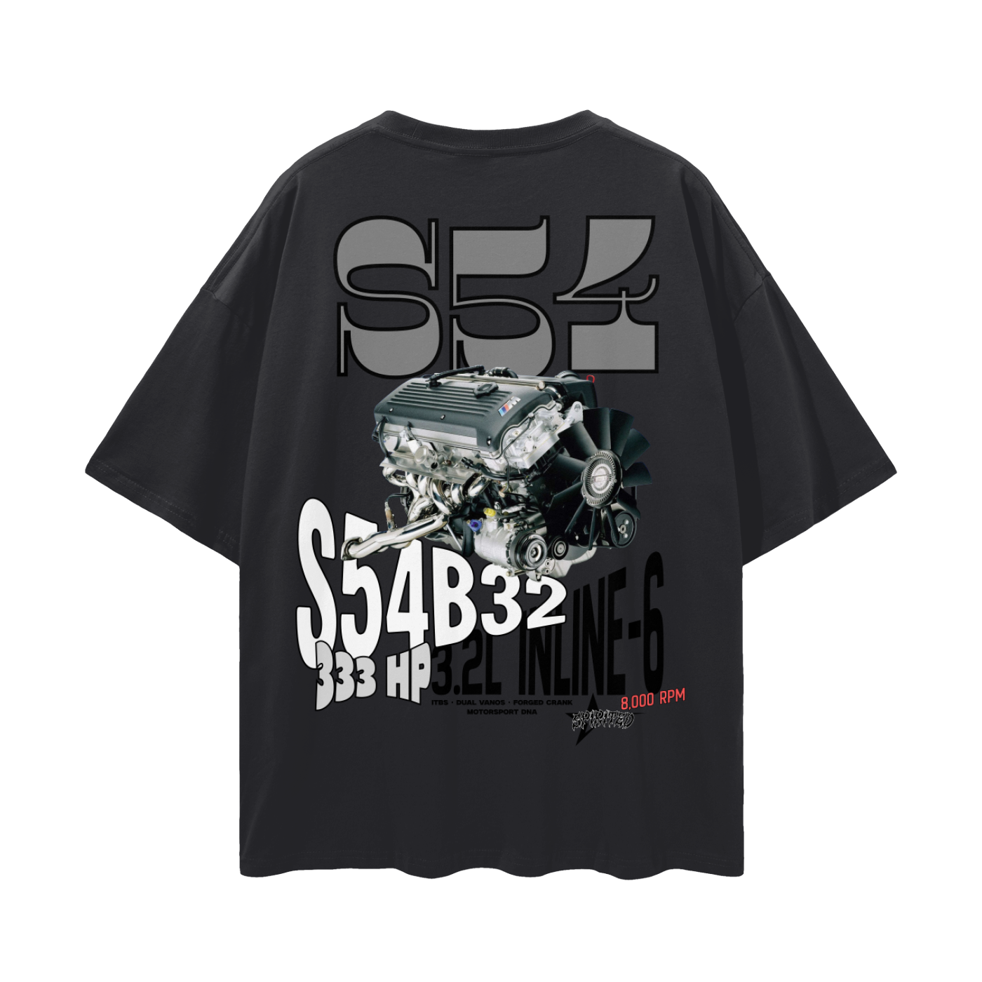 S54B32 Streetwear Loose Drop Shoulder T-Shirt