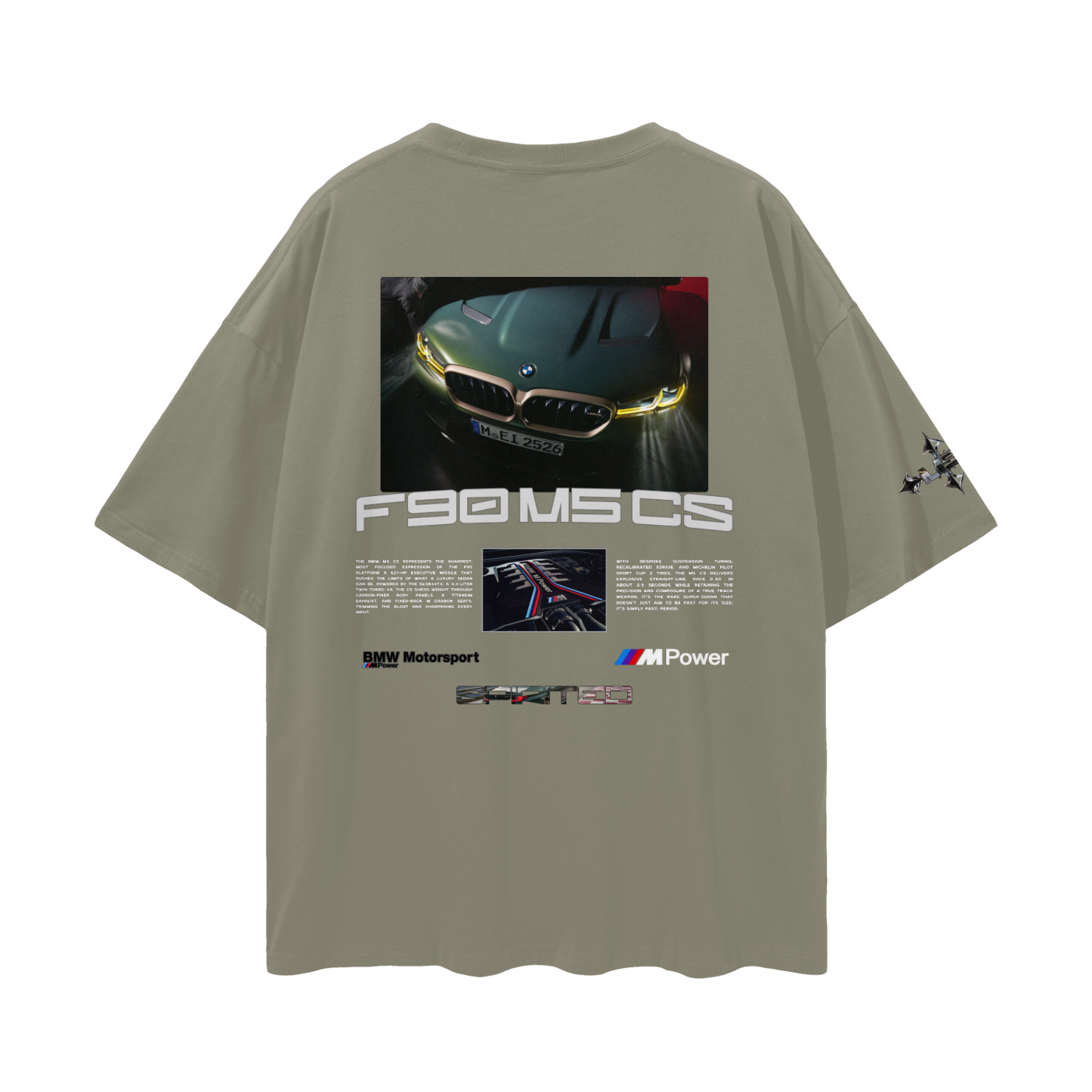 F90 M5 CS V3 Streetwear Loose Drop Shoulder T-Shirt