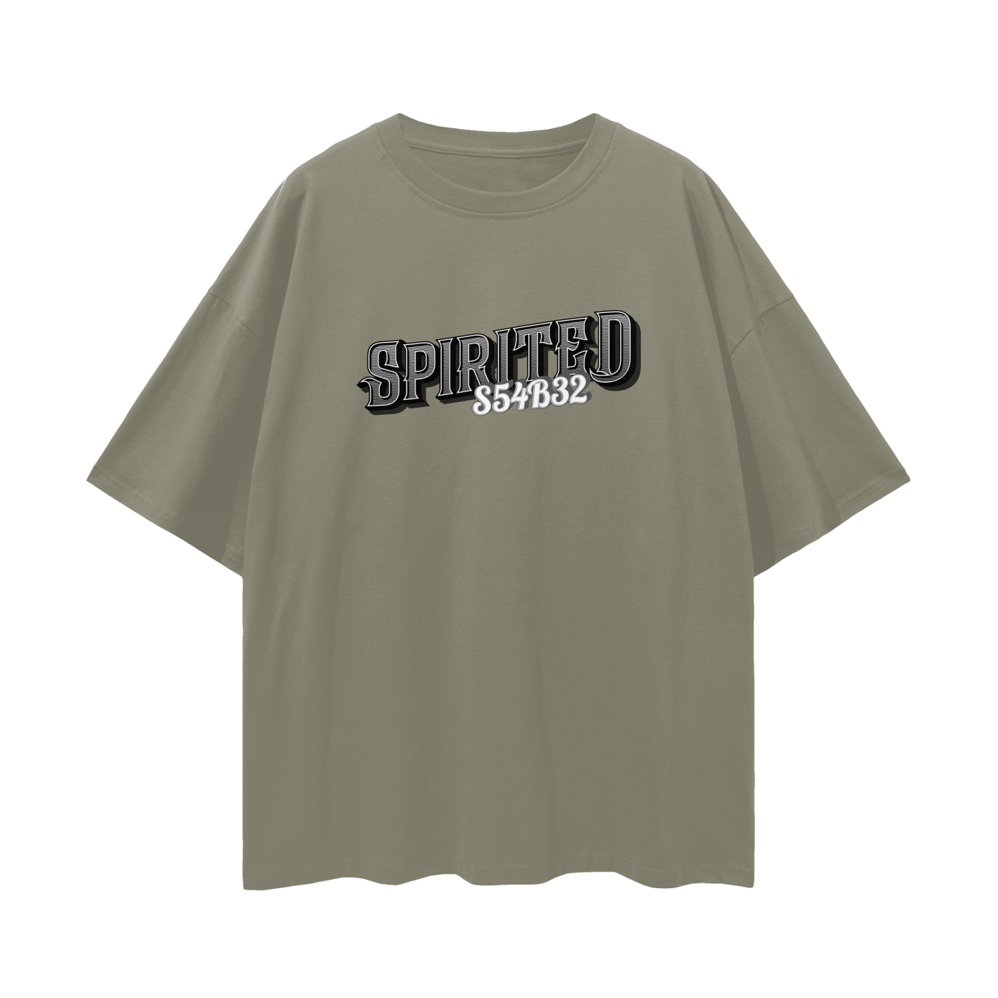 S54B32 Streetwear Loose Drop Shoulder T-Shirt