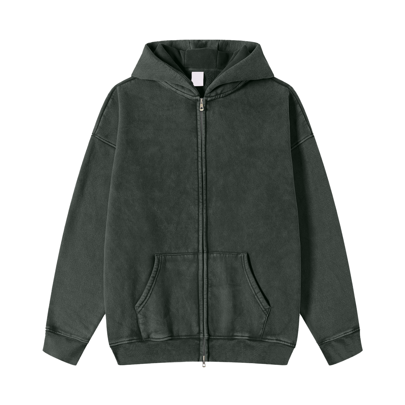 S65B40 SPIRITED Snow Washed Zip-Through Hoodie