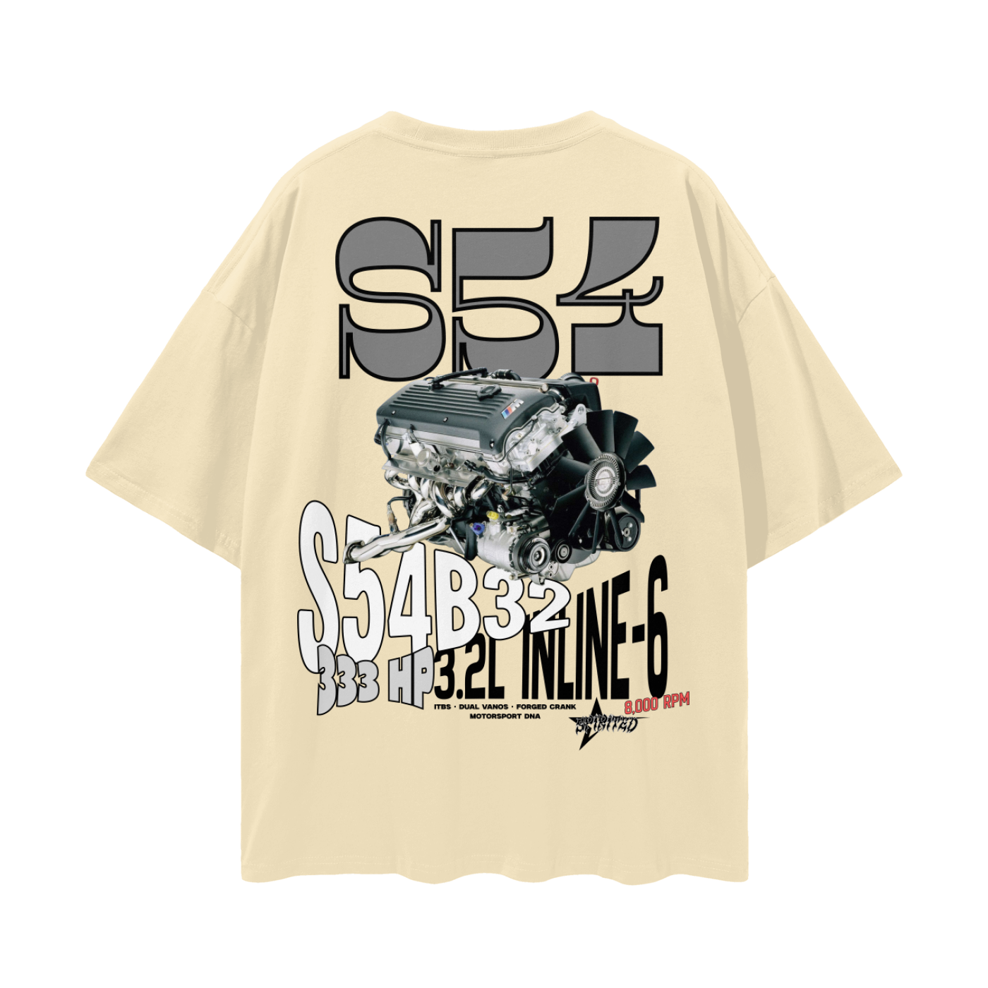 S54B32 Streetwear Loose Drop Shoulder T-Shirt