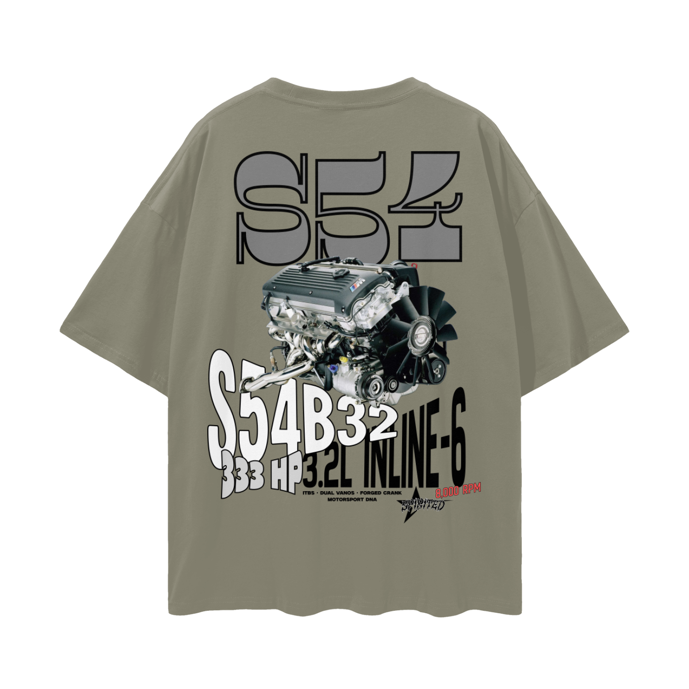 S54B32 Streetwear Loose Drop Shoulder T-Shirt