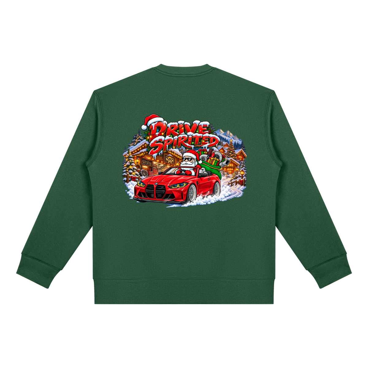 SANTA'S SPIRITED SLEIGH Heavyweight Fleece Sweatshirt
